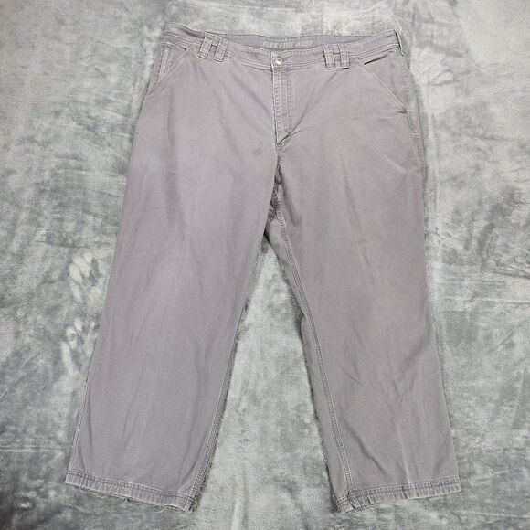 Duluth Flex Fire Hose Pants Mens 44x30 Gray Canvas Outdoor Relaxed Workwear - Picture 1 of 10